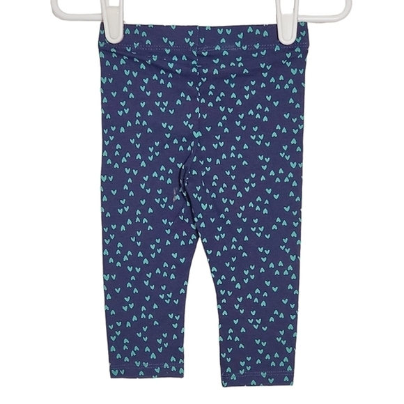 K1198 * Cat & Jack Girls Heart Print Leggings Blue Green Size 6/9M - Picture 3 of 6